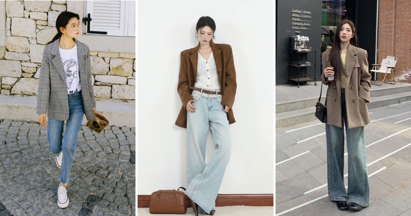 Áo vest dáng dài khoác ngoài một chiếc áo phông basic, kết hợp cùng quần jeans mang lại một diện mạo vô cùng năng động, trẻ trung.