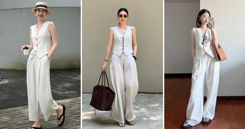 Áo vest gile nữ mix cùng quần culottes hiện đại và lôi cuốn.