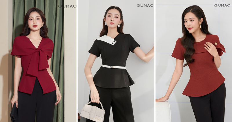 Đổi gió cho phong cách công sở thường ngày với áo kiểu nữ phối quần ống suông.