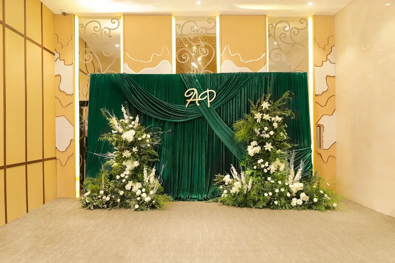 Backdrop Jolly nổi bật với sắc xanh thanh khiết